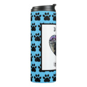 Pet-Foto und Paw-Druck Thermosbecher (Nach links gedreht)