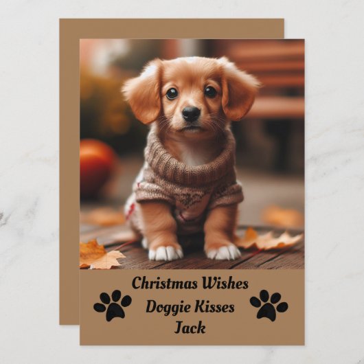 Pet Foto Weihnachtskarte (Vorne/Hinten)