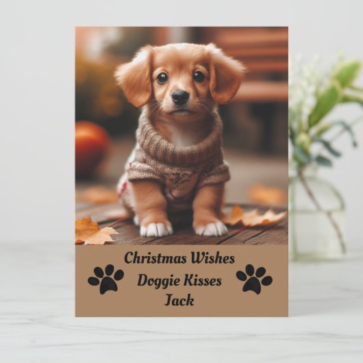 Pet Foto Weihnachtskarte (Stehend Vorderseite)