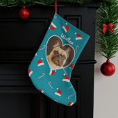 Pet Foto Weihnachtsmannmütze Muster Dog Weihnachte Großer Weihnachtsstrumpf