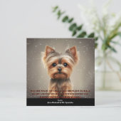 Pet Foto Yorkie Dog Spaß Einfache Weihnachtskarte Einladung (Stehend Vorderseite)
