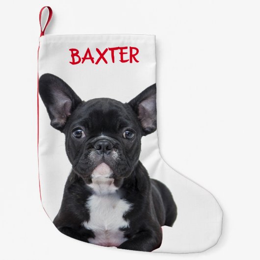 Pet French Bulldog Dog Foto Personalized Kleiner Weihnachtsstrumpf (Vorderseite)