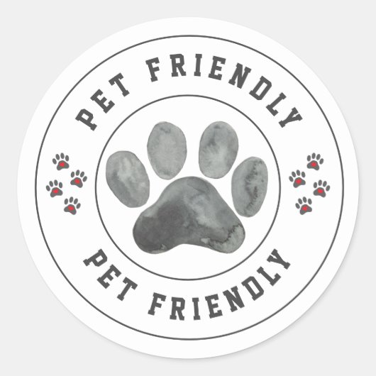 Pet Friendly Aquarellpfanne Runder Aufkleber (Vorderseite)
