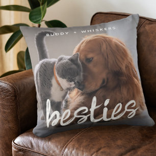 Pet Friends Dog & Cat Foto Geschenk Kissen