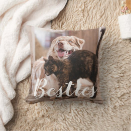Pet Friends Dog Cat Photo Besties Gift Kissen