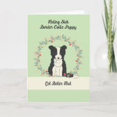 Pet Get Well Card for Border Collie Puppy Karte (Vorderseite)
