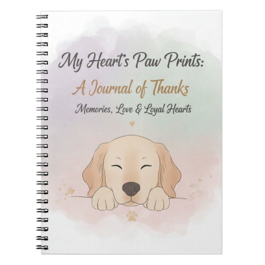 Pet Gratitude & Memory Journal Cover – Dog & Cat  Notizblock (Vorderseite)