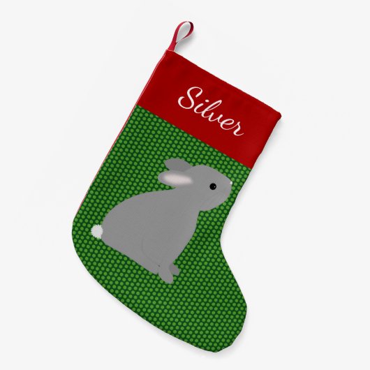 Pet Gray Rabbit Kleiner Weihnachtsstrumpf (Vorderansicht (hängend))