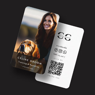Pet Groom and Care Dog Experte für Tiermedizin Qr Visitenkarte
