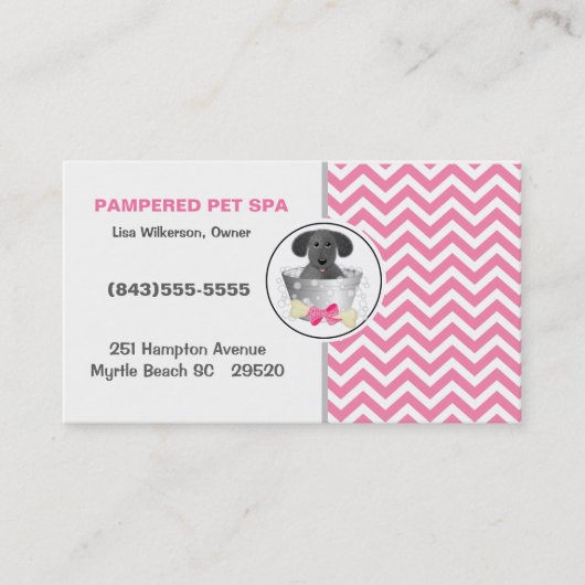 Pet Groomer Business Card Visitenkarte (Vorderseite)