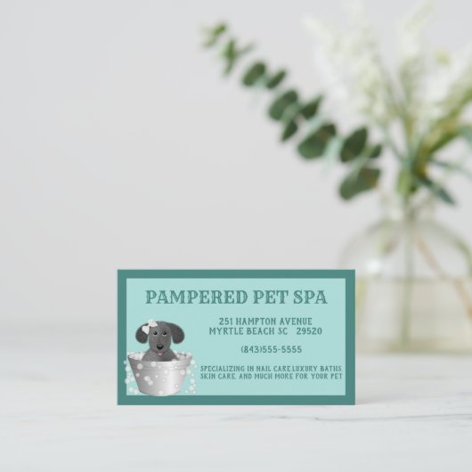 Pet Groomer Business Card Visitenkarte (Stehend Vorderseite)