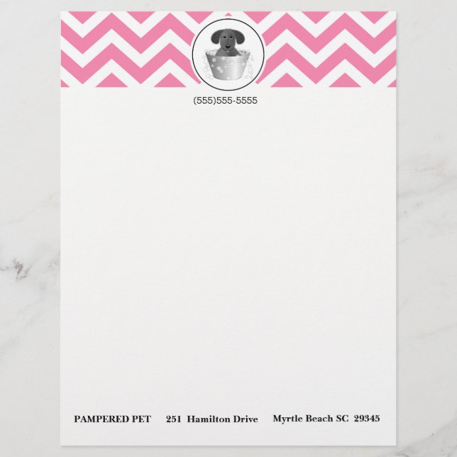 Pet Groomer Business Letterhead Briefbogen (Vorderseite)