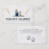 Pet Groomer mit Hund | Tierpflege Visitenkarte (Vorne/Hinten)