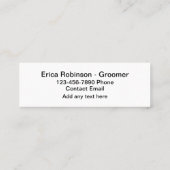Pet Groomer Niedliche Einfache Visitenkarten Mini Visitenkarte (Rückseite)