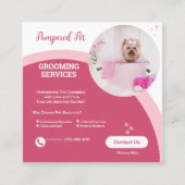 Pet Groomer Pink Moderne Visitenkarte (Vorderseite)