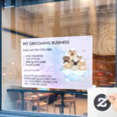 Pet Groomer Sitting Dog Cat Spa large Fensteraufkleber (Café-Fenster)