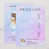 Pet Groomer Sitzende Katze Wellness-Center Preisli Menükarte (Vorne/Hinten)