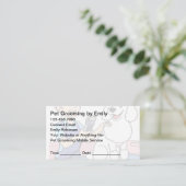 Pet Grooming Appointment Cards Design Template Terminkarte (Stehend Vorderseite)