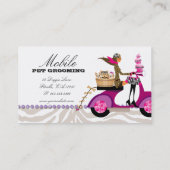 Pet Grooming Business Card Zebra Scooter Cupcakes Visitenkarte (Rückseite)