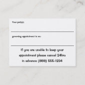 Pet Grooming Business und Terminkarte (Rückseite)