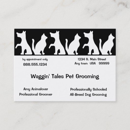 Pet Grooming Business und Terminkarte (Vorderseite)