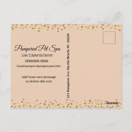 Pet Grooming Business Vielen Dank Postcard Postkarte (Rückseite)