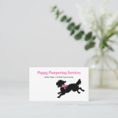 Pet Grooming Girly Pink Bow Niedlicher Welpenhund Terminkarte (Stehend Vorderseite)