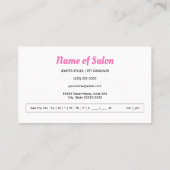 Pet Grooming Girly Pink Bow Niedlicher Welpenhund Terminkarte (Rückseite)