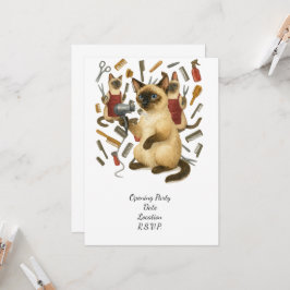 Pet grooming hairdresser for cat lovers einladung