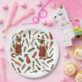 Pet grooming hairdresser for cat lovers pappteller (Party)