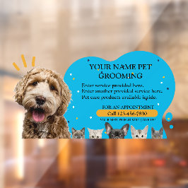 Pet Grooming Hunde und Katzen Farbschlag anpassen Fensteraufkleber