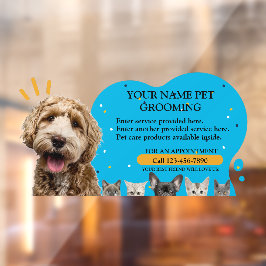 Pet Grooming Hunde und Katzen Farbschlag anpassen Fensteraufkleber