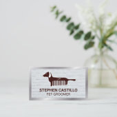 Pet Grooming Logo | Dog Comb Visitenkarte (Stehend Vorderseite)