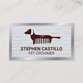 Pet Grooming Logo | Dog Comb Visitenkarte (Vorderseite)