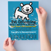Pet Grooming. Maßgeschneidertes Werbeband Flyer (Hand)