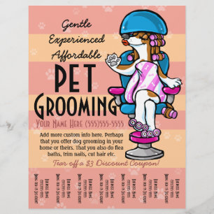 Pet Grooming. Maßgeschneidertes Werbeband Flyer