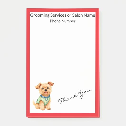 Pet Grooming Personalized Gold Elegant Collection Post-it Klebezettel (Vorderseite)