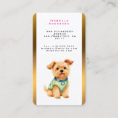 Pet Grooming Personalized Gold Elegant Collection Visitenkarte (Vorderseite)