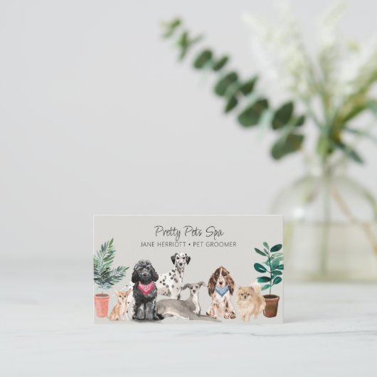 Pet Grooming Pet Wellness-Center Visitenkarte (Stehend Vorderseite)