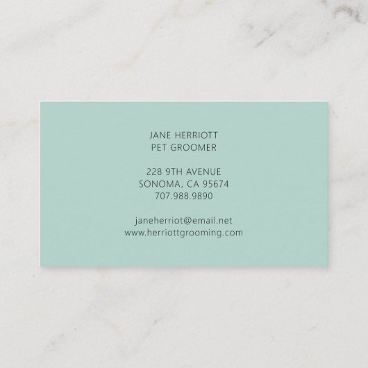 Pet Grooming Pet Wellness-Center Visitenkarte (Rückseite)