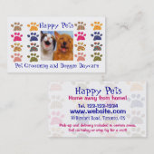 Pet Grooming Pets Sitting Paw Prints Business Card Visitenkarte (Vorne/Hinten)