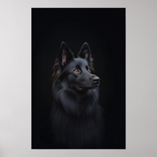 Pet Grooming Salon Belgisches Schaf-Hundportrait Poster (Vorne)