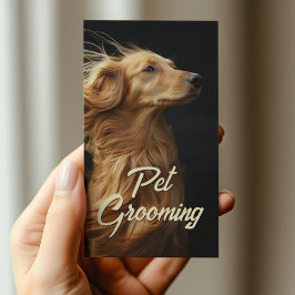 Pet Grooming Salon Boutique Afgan Hound Portrait Visitenkarte