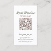 Pet Grooming Salon Boutique Chihuahua Portrait Visitenkarte (Rückseite)