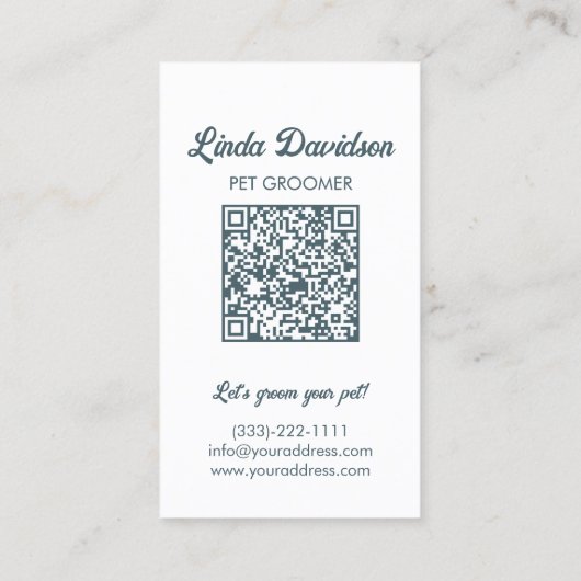 Pet Grooming Salon Care Boutique Italienischer Win Visitenkarte (Rückseite)