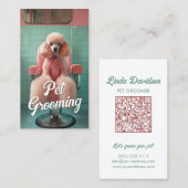 Pet Grooming Salon Care Boutique Poodle Portrait Visitenkarte (Vorne/Hinten)