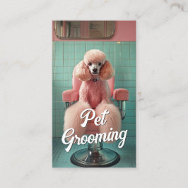 Pet Grooming Salon Care Boutique Poodle Portrait Visitenkarte
