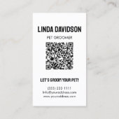 Pet Grooming Salon Care Boutique Terrier Portrait Visitenkarte (Rückseite)