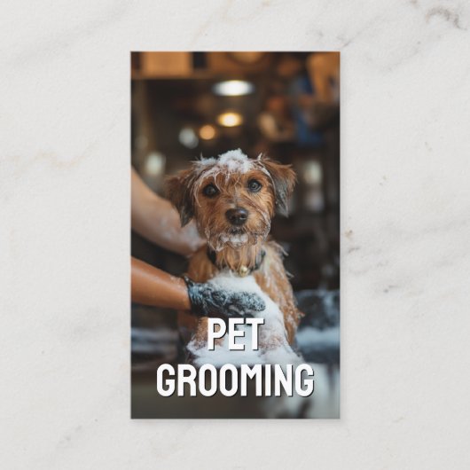 Pet Grooming Salon Care Boutique Terrier Portrait Visitenkarte (Vorderseite)