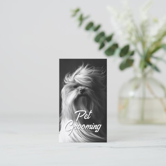 Pet Grooming Salon Care Boutique Yorkshir Portrait Visitenkarte (Stehend Vorderseite)